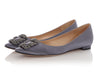 Manolo Blahnik Graphite Satin Hangisi Flats