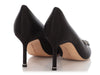 Manolo Blahnik Black Satin Crystal Embellished Hangisi Pumps