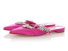 Manolo Blahnik Fuchsia Satin and Crystal Lurum Mules