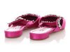 Manolo Blahnik Fuchsia Satin and Crystal Lurum Mules