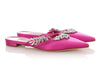 Manolo Blahnik Fuchsia Satin and Crystal Lurum Mules