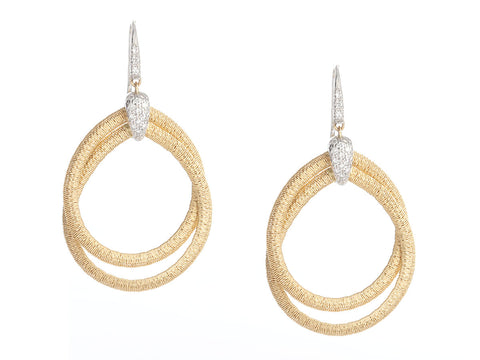 Marco Bicego Two-Tone 18K Gold Diamond Cairo Piercred Drop Earrings