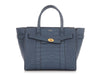 Mulberry Small Pale Navy Matte Crocodile Embossed Bayswater Zip Tote