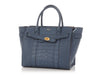 Mulberry Small Pale Navy Matte Crocodile Embossed Bayswater Zip Tote