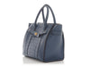 Mulberry Small Pale Navy Matte Crocodile Embossed Bayswater Zip Tote