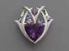 Aurum 14K White Gold Amethyst and Multi-Stone Pendant