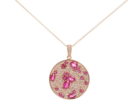 Effy 14K Rose Gold Ruby and Diamond Royale Pendant Necklace