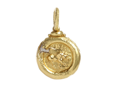 SeidenGang Two-Tone Diamond Cracked Medallion Pendant