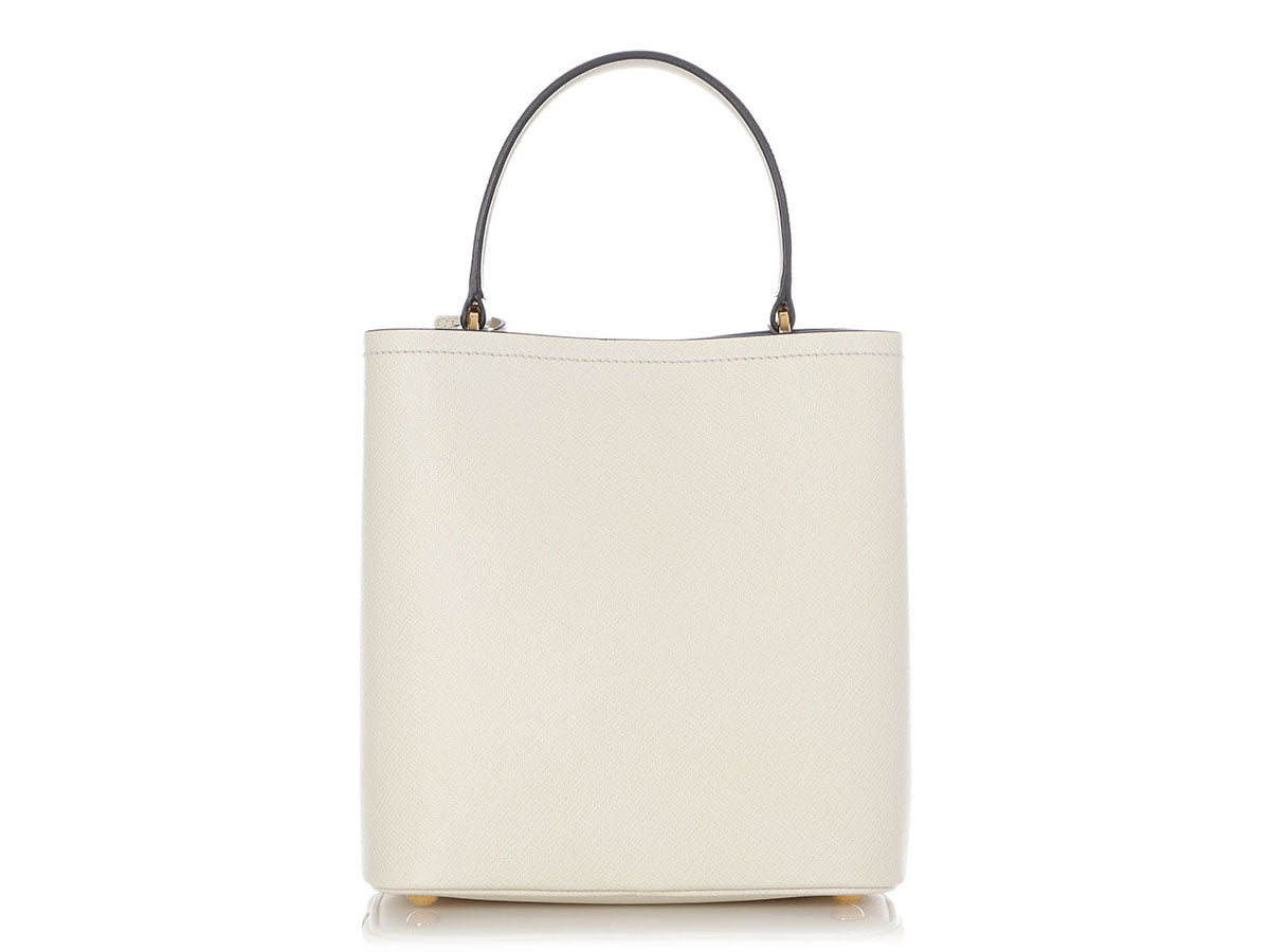 Prada - Medium white Saffiano leather Prada Panier bag ($2,550)