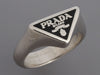 Prada Black Sterling Silver Symbole Ring