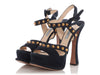 Prada Blue Suede Studded Platform Sandals