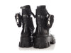 Prada Black Leather and Re-Nylon Monolith Combat Boots