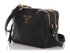 Prada Black Double Zip Vitello Phenix Camera Bag