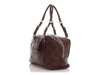 Prada Brown Vitello Daino Logo Bauletto Bag