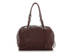 Prada Brown Vitello Daino Logo Bauletto Bag