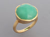 18K Yellow Gold Chrysoprase Ring