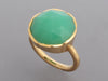 18K Yellow Gold Chrysoprase Ring