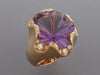 Fred of Paris 18K Yellow Gold Amethyst and Diamond Ring