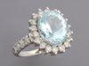 14K White Gold Aquamarine Diamond Ring