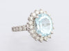 14K White Gold Aquamarine Diamond Ring