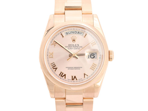 Rolex 18K Rose Gold Day-Date Watch 36mm