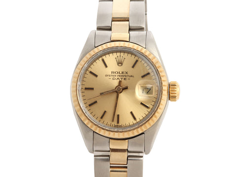 Rolex Two-Tone Ladies Oyster Perpetual Date Watch 25mm