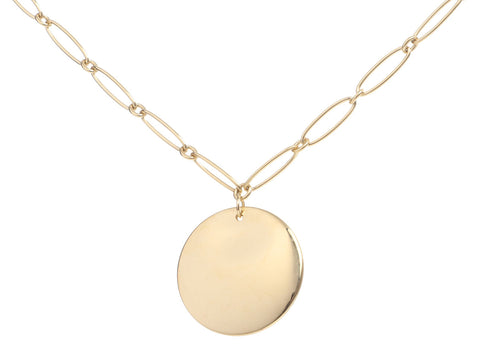 Tiffany & Co. Elsa Peretti 18K Yellow Gold Round Disc Pendant Necklace