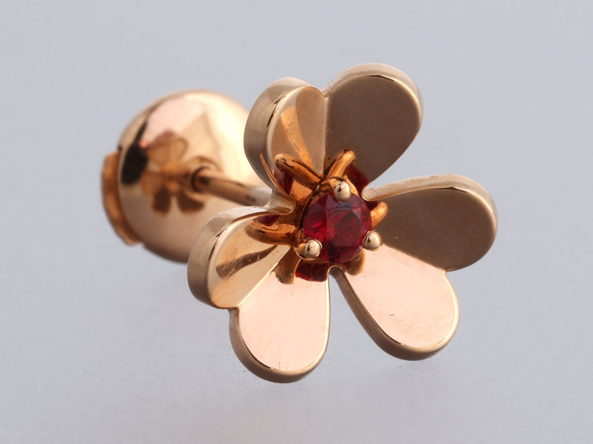 Frivole earrings, small model 18K rose gold, Diamond - Van Cleef