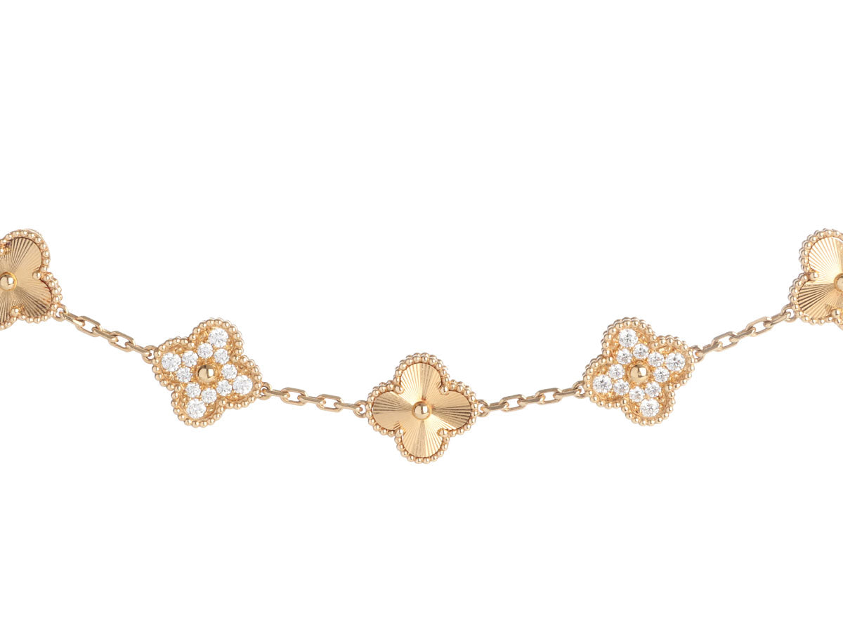Van Cleef & Arpels Vintage Alhambra Bracelet, 5 Motifs 18k Rose