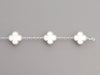 Van Cleef & Arpels 18K White Gold 5-Motif MOP Vintage Alhambra Bracelet