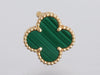 Van Cleef & Arpels 18K Yellow Gold Malachite Vintage Alhambra Pierced Earrings