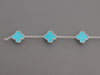 Van Cleef & Arpels 18K White Gold Turquoise Vintage Alhambra Bracelet