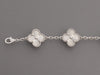 Van Cleef & Arpels 18K White Gold 5-Motif Vintage Alhambra Guilloché Bracelet