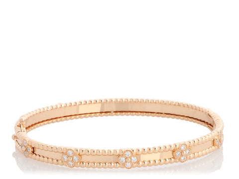 Van Cleef & Arpels 18K Rose Gold Diamond Perlée Bracelet