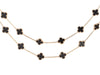 Van Cleef & Arpels 18K Yellow Gold Onyx Vintage Alhambra Necklace