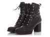 Valentino Black Rockstud Accented Combat Ankle Boots