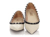 Valentino White and Black Rockstud Flats