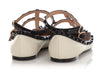 Valentino White and Black Rockstud Ballerina Flats