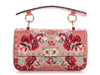 Valentino Small Pink Floral Embroidered Rockstud Shoulder Bag