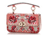 Valentino Small Pink Floral Embroidered Rockstud Shoulder Bag