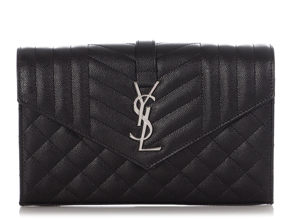 Saint Laurent Monogram Quilted Leather Wallet on a Chain