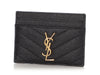 Saint Laurent Black Matelassé Grain de Poudre Card Holder