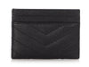 Saint Laurent Black Matelassé Grain de Poudre Card Holder