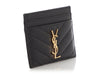 Saint Laurent Black Matelassé Grain de Poudre Card Holder