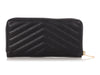 Saint Laurent Large Black Grain de Poudre Monogram Zip Wallet