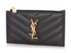 Saint Laurent Black Grain de Poudre Cassandre Matelassé Fragments Card Case