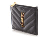 Saint Laurent Black Grain de Poudre Cassandre Matelassé Fragments Card Case