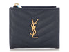 Saint Laurent Navy Grain de Poudre Compact Wallet