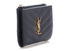 Saint Laurent Navy Grain de Poudre Compact Wallet