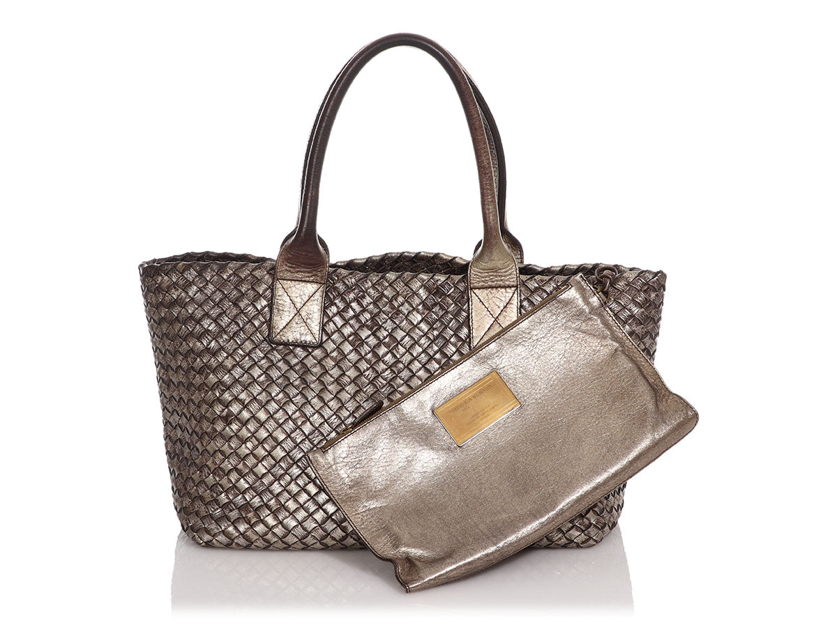 Bottega Veneta Light Metallic Gold Leather Hobo - Ann's Fabulous